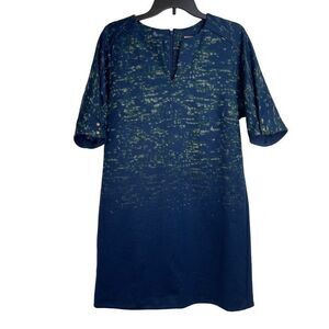 Worth New York Blue Wool Shift Dress Size 12